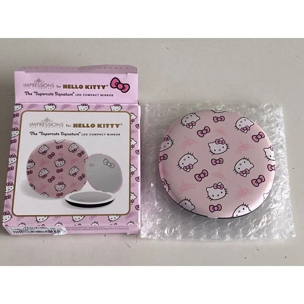 Impressions Hello Kitty Supercute Signature Compact 3X LED Compact Mirror NEW